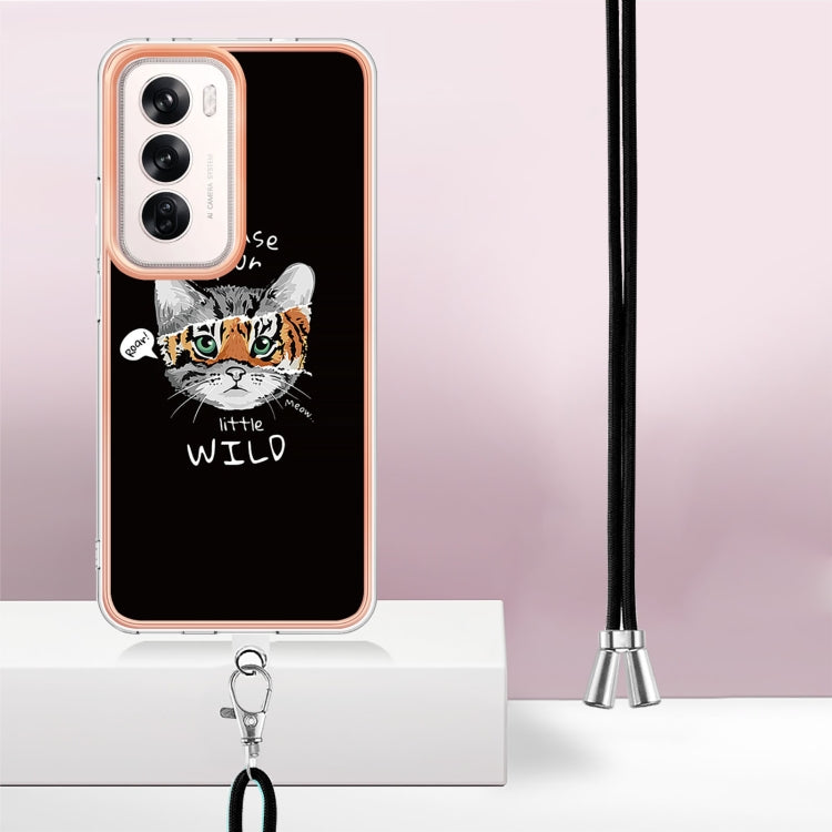 For OPPO Reno12 Global Electroplating Dual-side IMD Phone Case with Lanyard