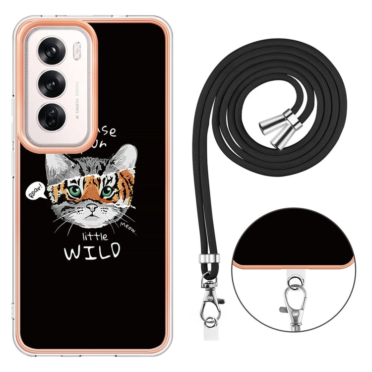 For OPPO Reno12 Global Electroplating Dual-side IMD Phone Case with Lanyard