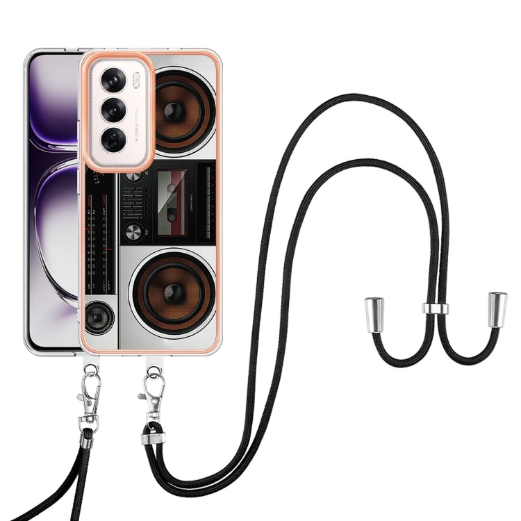 For OPPO Reno12 Global Electroplating Dual-side IMD Phone Case with Lanyard