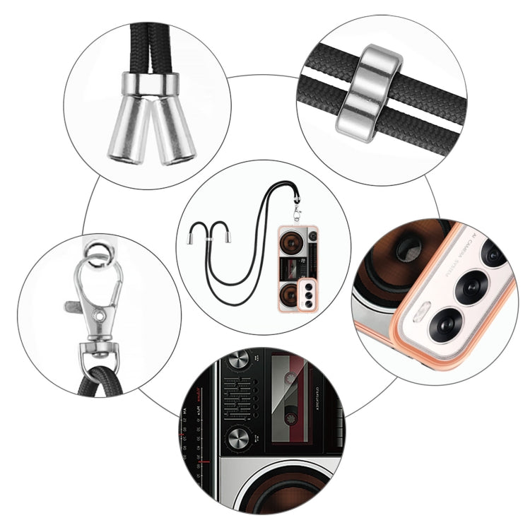 For OPPO Reno12 Global Electroplating Dual-side IMD Phone Case with Lanyard