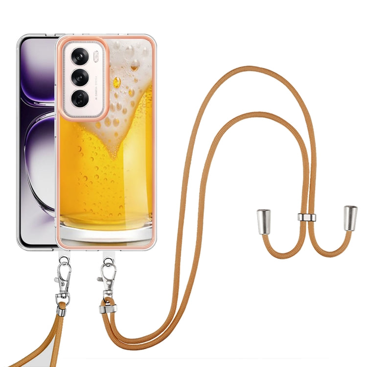 For OPPO Reno12 Global Electroplating Dual-side IMD Phone Case with Lanyard