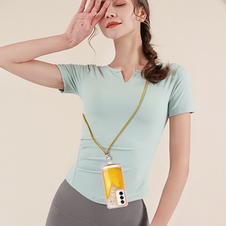 For OPPO Reno12 Global Electroplating Dual-side IMD Phone Case with Lanyard