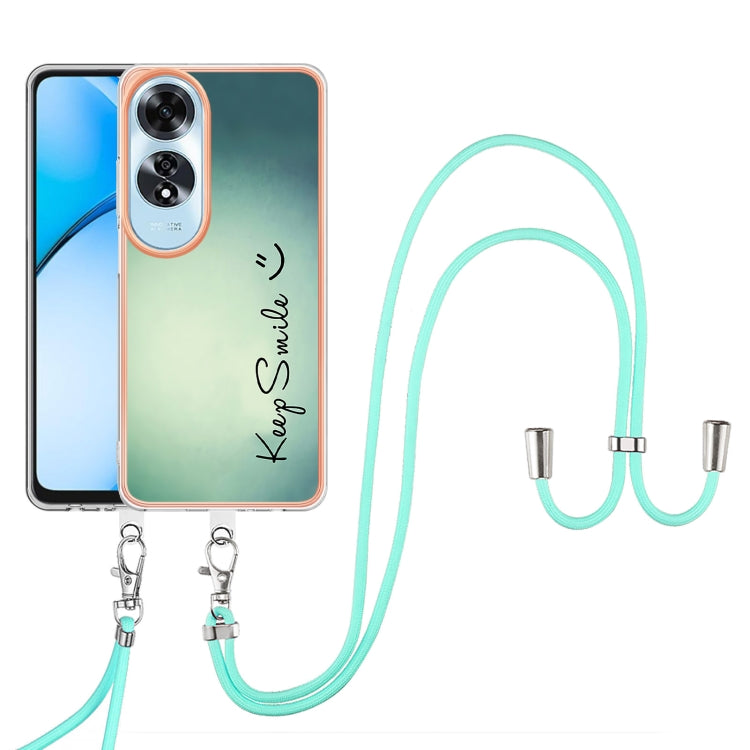 For OPPO A60 Electroplating Dual-side IMD Phone Case with Lanyard