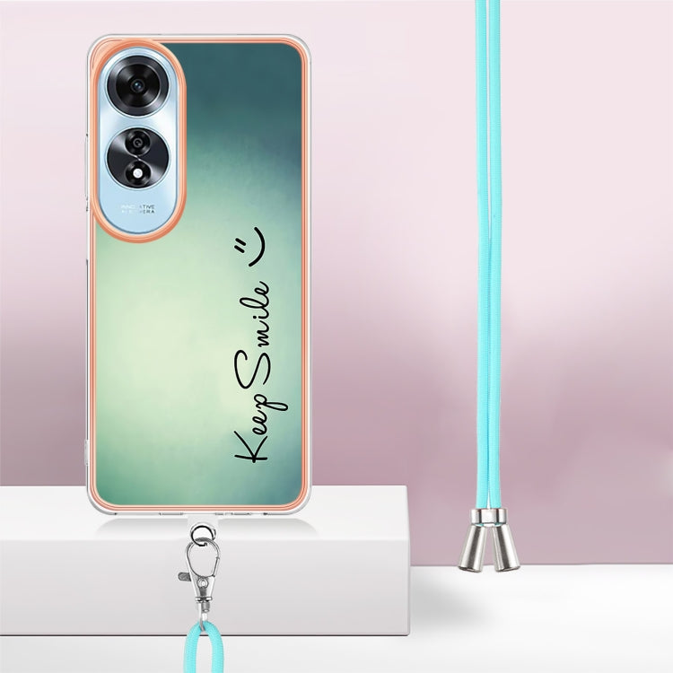 For OPPO A60 Electroplating Dual-side IMD Phone Case with Lanyard