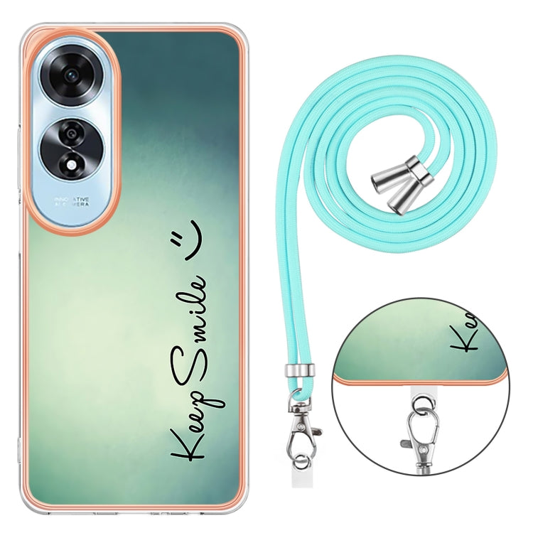 For OPPO A60 Electroplating Dual-side IMD Phone Case with Lanyard