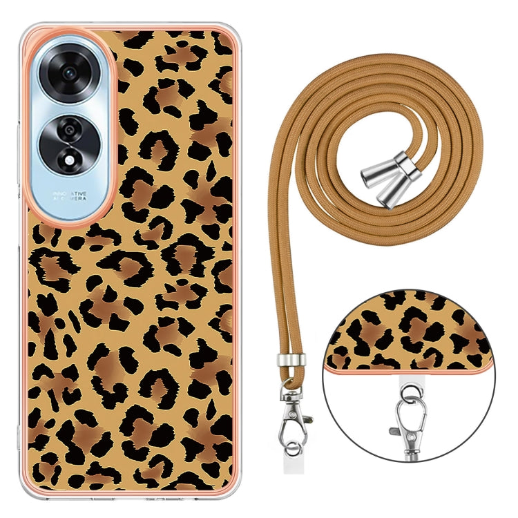 For OPPO A60 Electroplating Dual-side IMD Phone Case with Lanyard