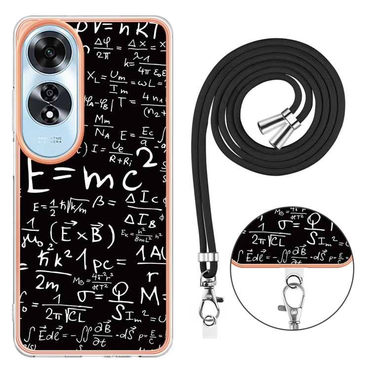 For OPPO A60 Electroplating Dual-side IMD Phone Case with Lanyard