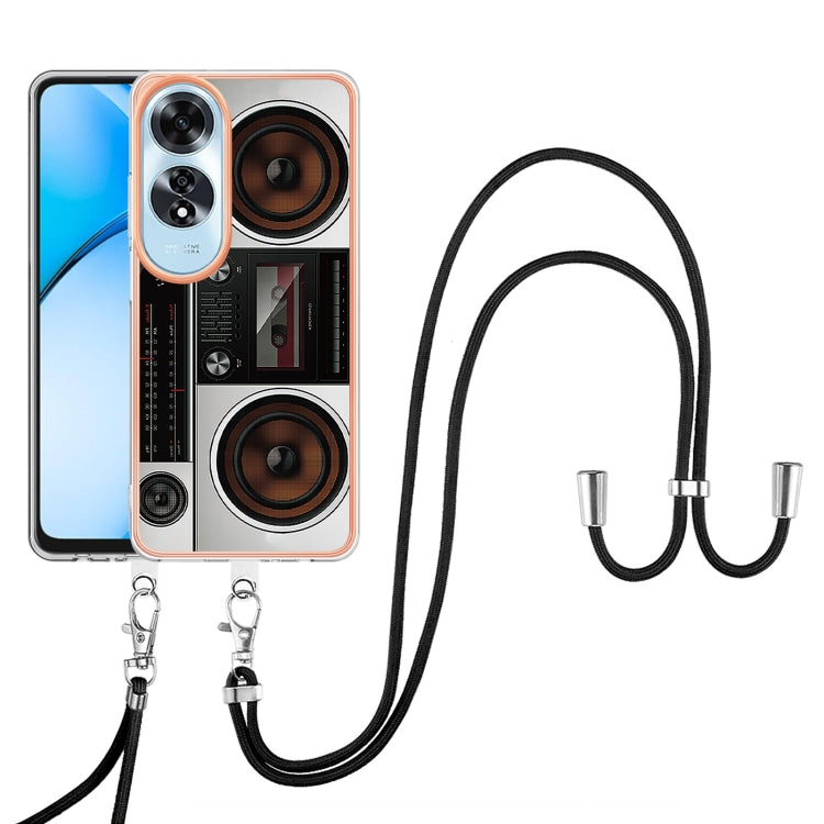 For OPPO A60 Electroplating Dual-side IMD Phone Case with Lanyard