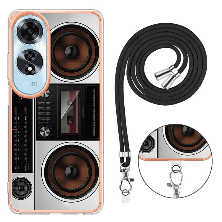 For OPPO A60 Electroplating Dual-side IMD Phone Case with Lanyard