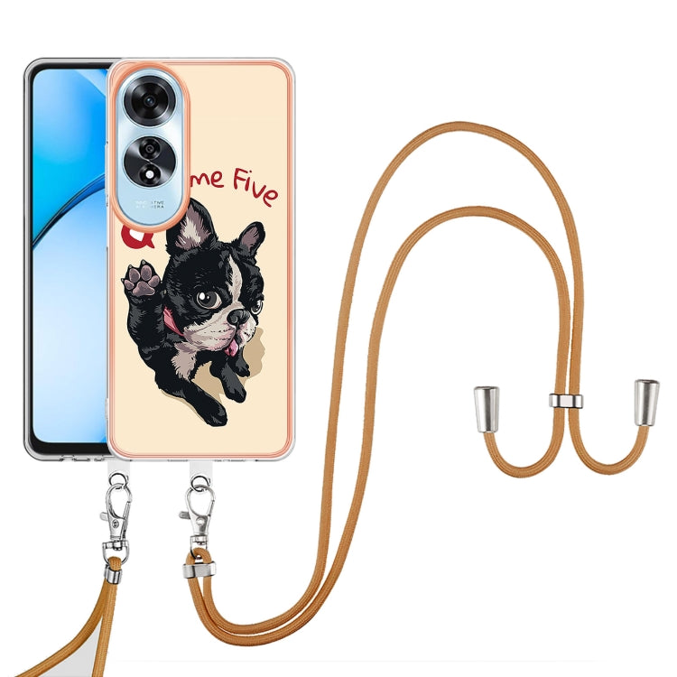 For OPPO A60 Electroplating Dual-side IMD Phone Case with Lanyard