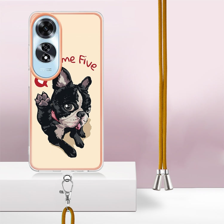 For OPPO A60 Electroplating Dual-side IMD Phone Case with Lanyard