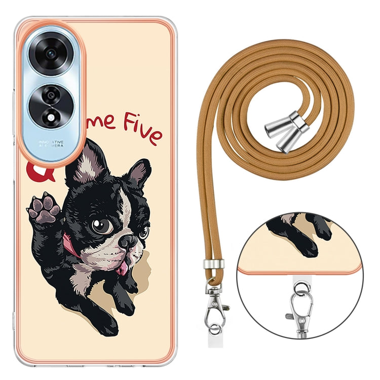 For OPPO A60 Electroplating Dual-side IMD Phone Case with Lanyard