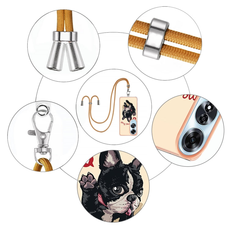 For OPPO A60 Electroplating Dual-side IMD Phone Case with Lanyard