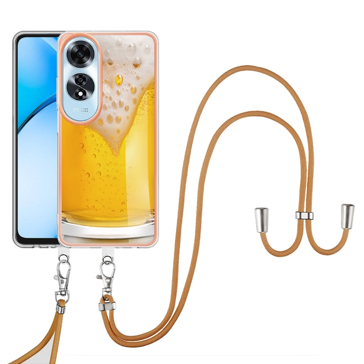 For OPPO A60 Electroplating Dual-side IMD Phone Case with Lanyard