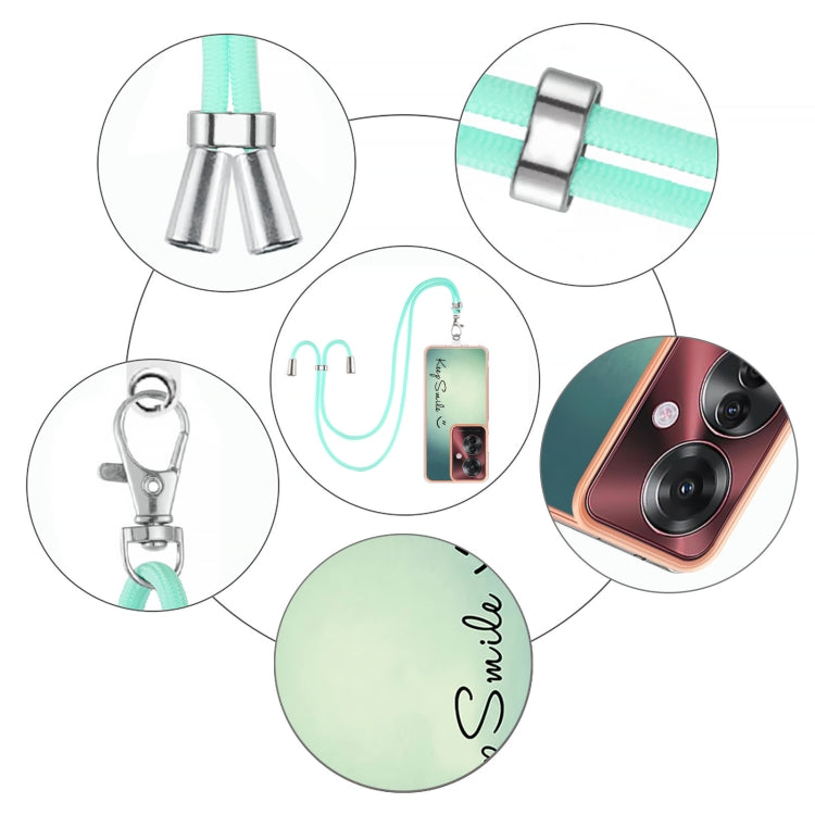 For OPPO Reno11 F 5G Global Electroplating Dual-side IMD Phone Case with Lanyard