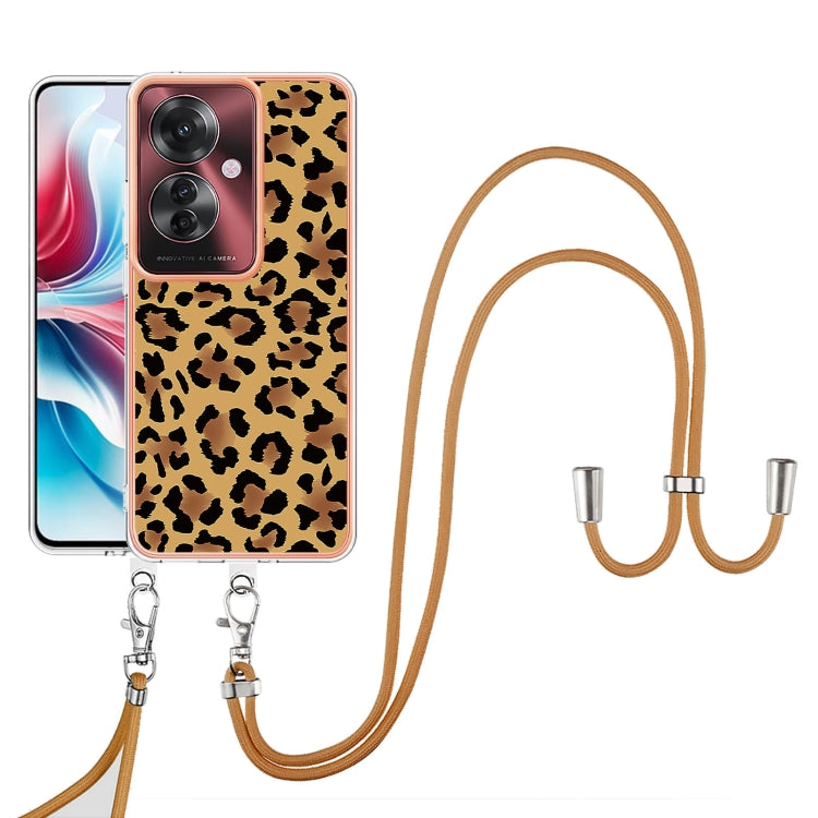 For OPPO Reno11 F 5G Global Electroplating Dual-side IMD Phone Case with Lanyard