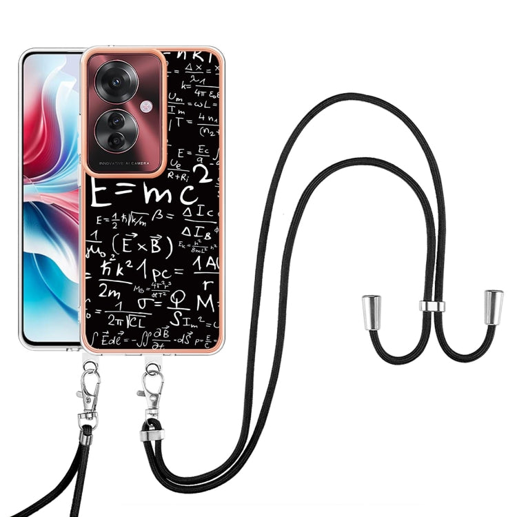 For OPPO Reno11 F 5G Global Electroplating Dual-side IMD Phone Case with Lanyard