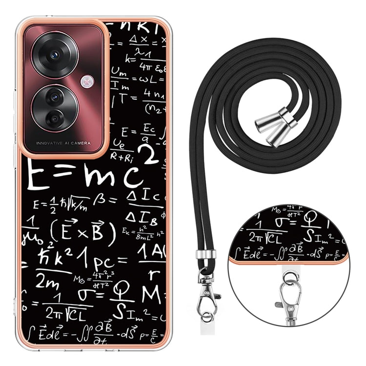 For OPPO Reno11 F 5G Global Electroplating Dual-side IMD Phone Case with Lanyard