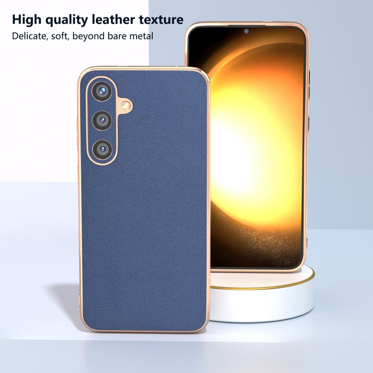 For Samsung Galaxy S24 5G Genuine Leather Xiaoya Series Nano Plating Phone Case