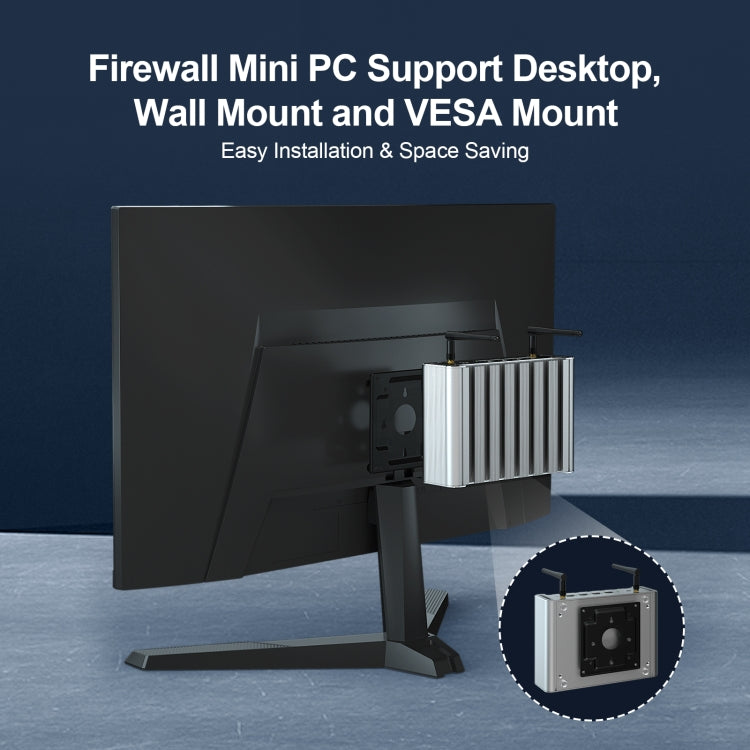 HYSTOU PO9B-J4125-4L Embedded Intel Celeron J4125 Processor Four Network Ports Mini Host, Specification: