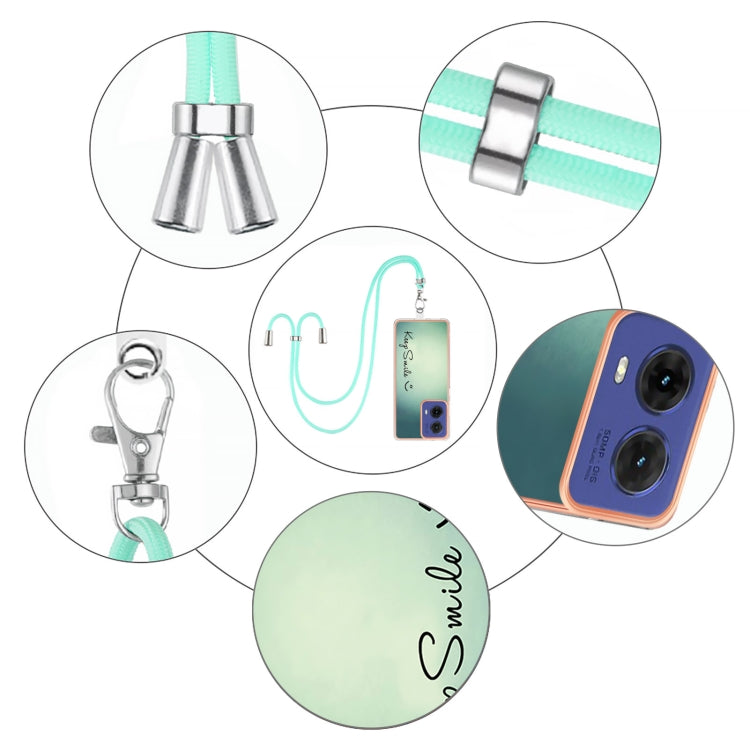 For Motorola Moto G85 Electroplating Dual-side IMD Phone Case with Lanyard
