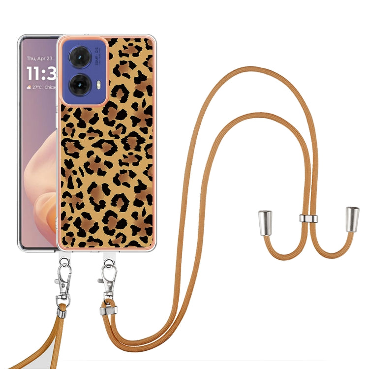 For Motorola Moto G85 Electroplating Dual-side IMD Phone Case with Lanyard