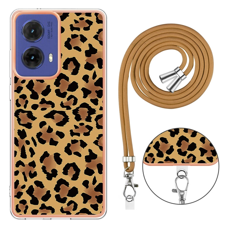 For Motorola Moto G85 Electroplating Dual-side IMD Phone Case with Lanyard