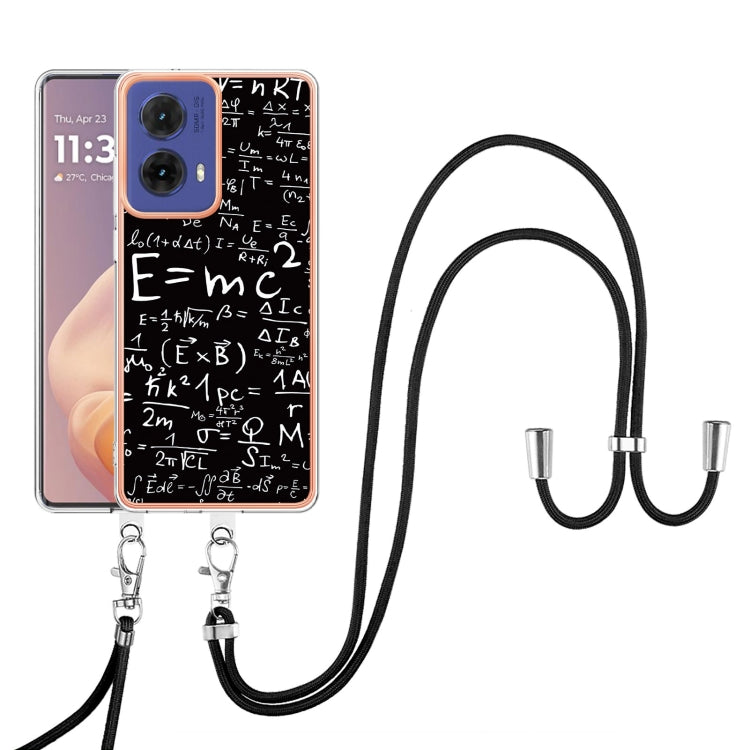 For Motorola Moto G85 Electroplating Dual-side IMD Phone Case with Lanyard