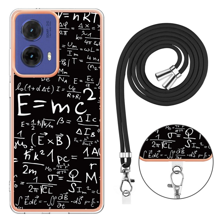 For Motorola Moto G85 Electroplating Dual-side IMD Phone Case with Lanyard