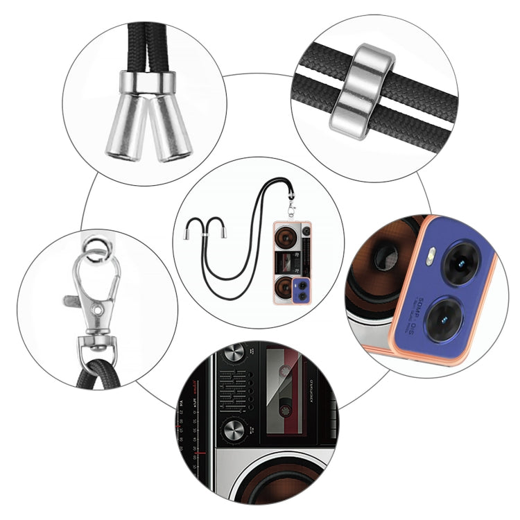 For Motorola Moto G85 Electroplating Dual-side IMD Phone Case with Lanyard