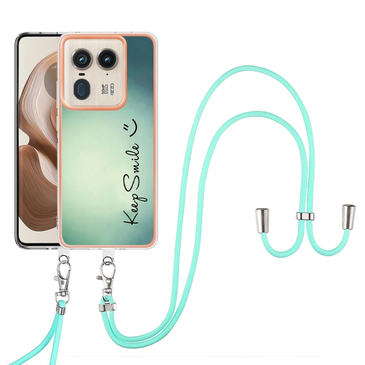For Motorola Edge 50 Ultra Electroplating Dual-side IMD Phone Case with Lanyard