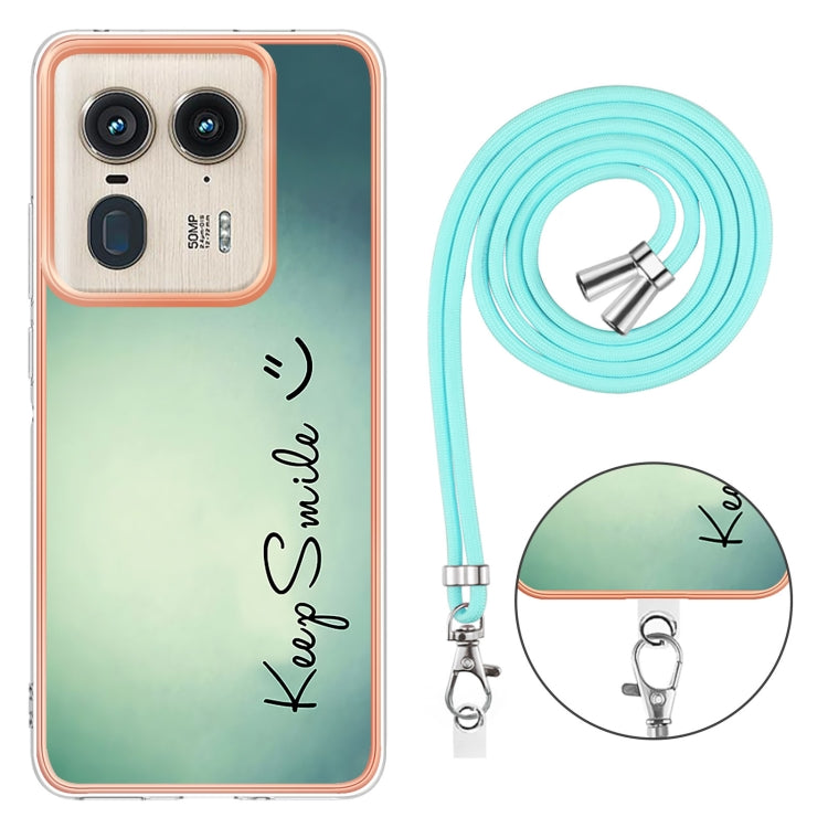 For Motorola Edge 50 Ultra Electroplating Dual-side IMD Phone Case with Lanyard