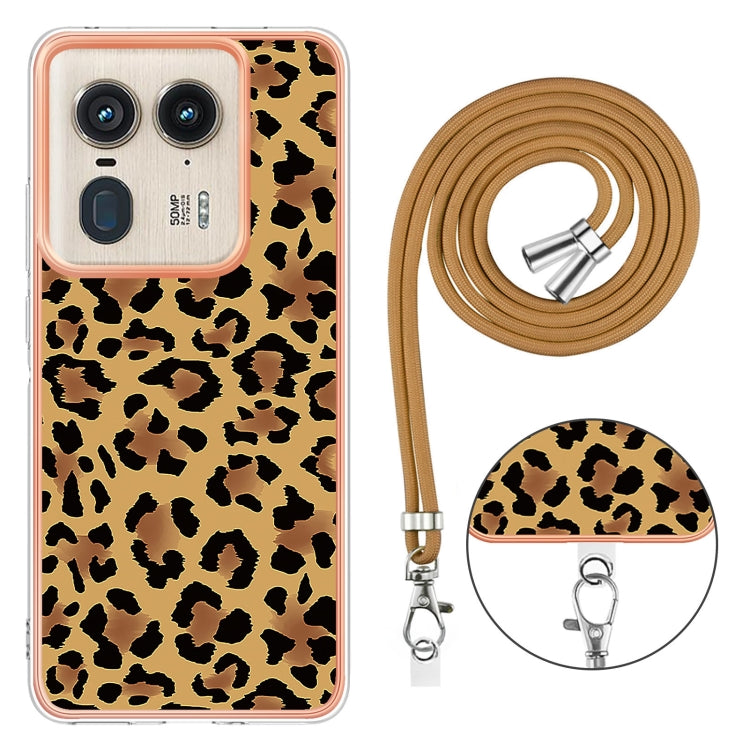 For Motorola Edge 50 Ultra Electroplating Dual-side IMD Phone Case with Lanyard