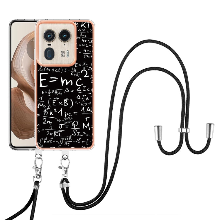 For Motorola Edge 50 Ultra Electroplating Dual-side IMD Phone Case with Lanyard