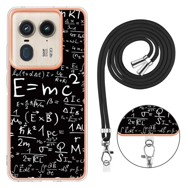 For Motorola Edge 50 Ultra Electroplating Dual-side IMD Phone Case with Lanyard