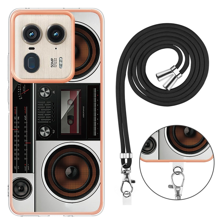 For Motorola Edge 50 Ultra Electroplating Dual-side IMD Phone Case with Lanyard