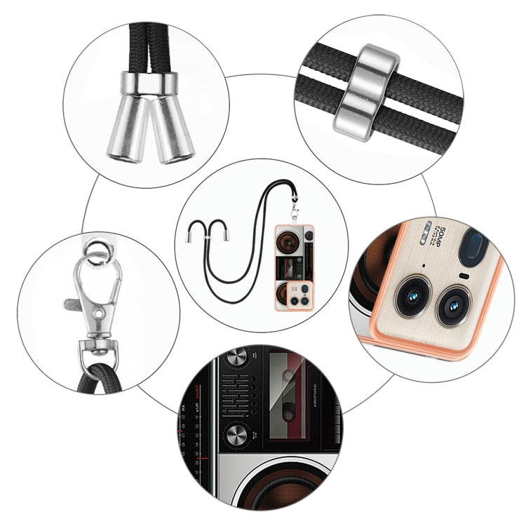 For Motorola Edge 50 Ultra Electroplating Dual-side IMD Phone Case with Lanyard