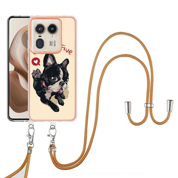 For Motorola Edge 50 Ultra Electroplating Dual-side IMD Phone Case with Lanyard