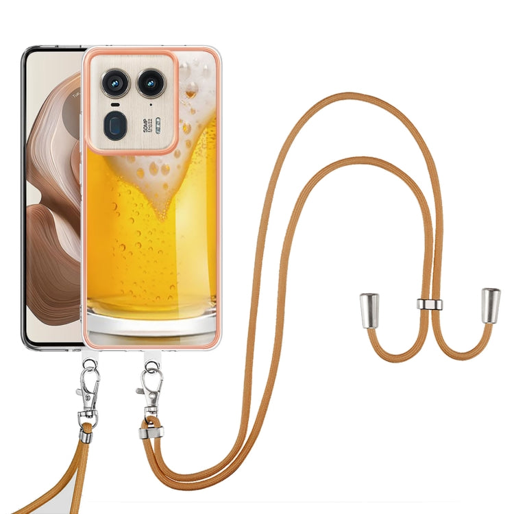 For Motorola Edge 50 Ultra Electroplating Dual-side IMD Phone Case with Lanyard