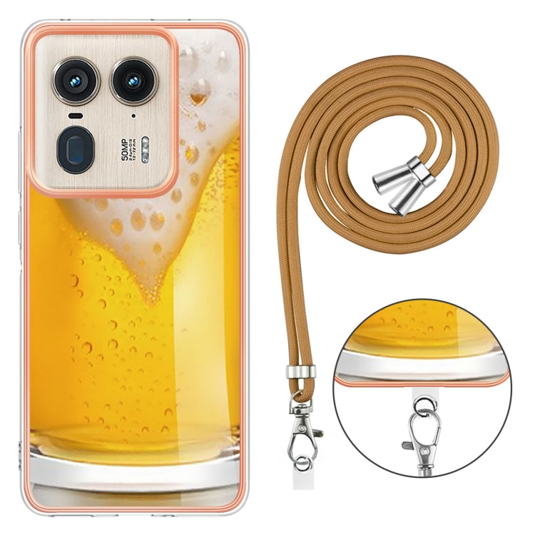 For Motorola Edge 50 Ultra Electroplating Dual-side IMD Phone Case with Lanyard