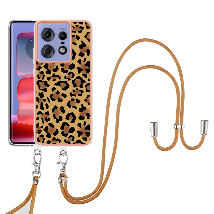 For Motorola Edge 50 Pro Electroplating Dual-side IMD Phone Case with Lanyard