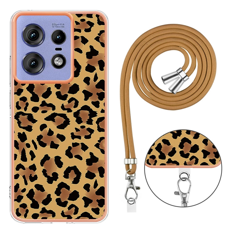 For Motorola Edge 50 Pro Electroplating Dual-side IMD Phone Case with Lanyard