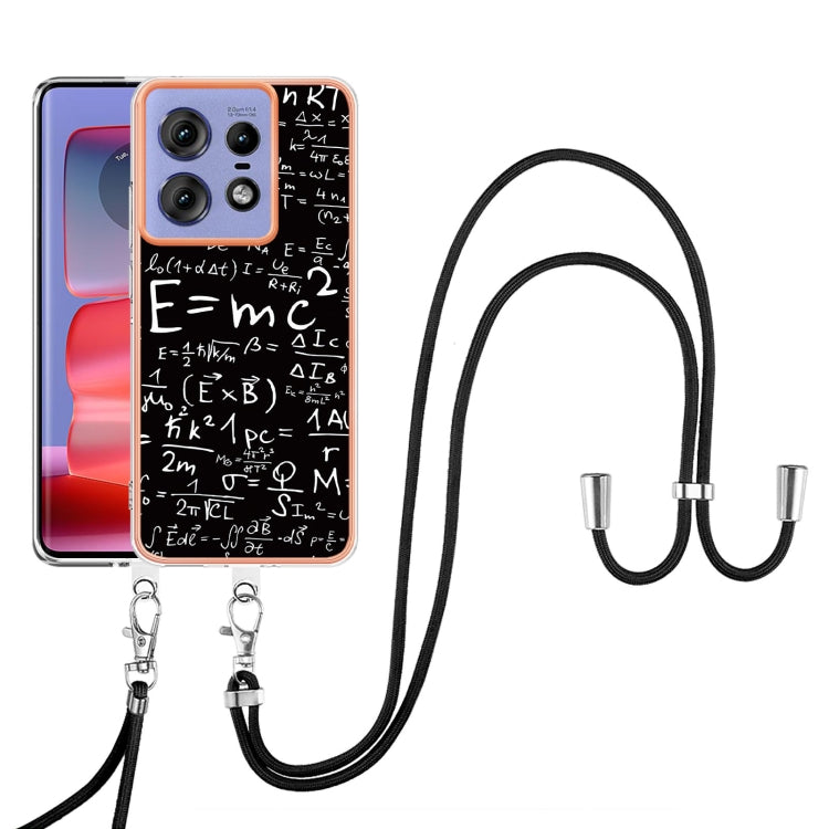 For Motorola Edge 50 Pro Electroplating Dual-side IMD Phone Case with Lanyard