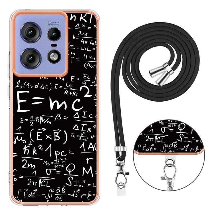 For Motorola Edge 50 Pro Electroplating Dual-side IMD Phone Case with Lanyard
