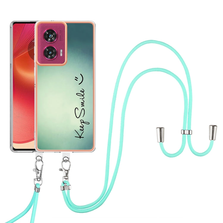 For Motorola Edge 50 Fusion Electroplating Dual-side IMD Phone Case with Lanyard