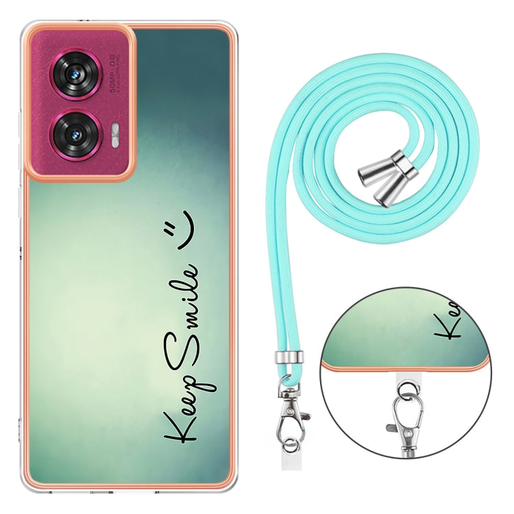 For Motorola Edge 50 Fusion Electroplating Dual-side IMD Phone Case with Lanyard