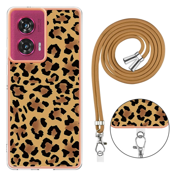For Motorola Edge 50 Fusion Electroplating Dual-side IMD Phone Case with Lanyard