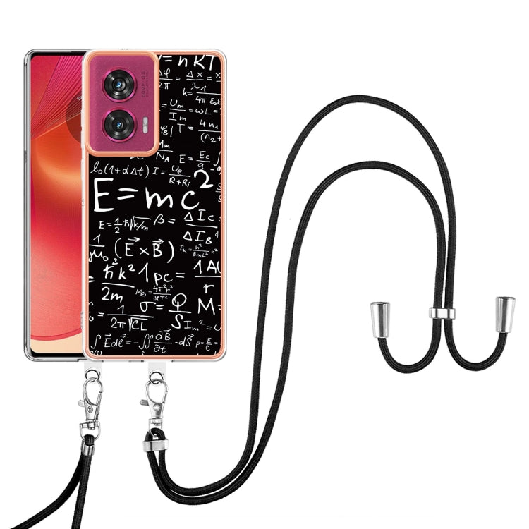 For Motorola Edge 50 Fusion Electroplating Dual-side IMD Phone Case with Lanyard