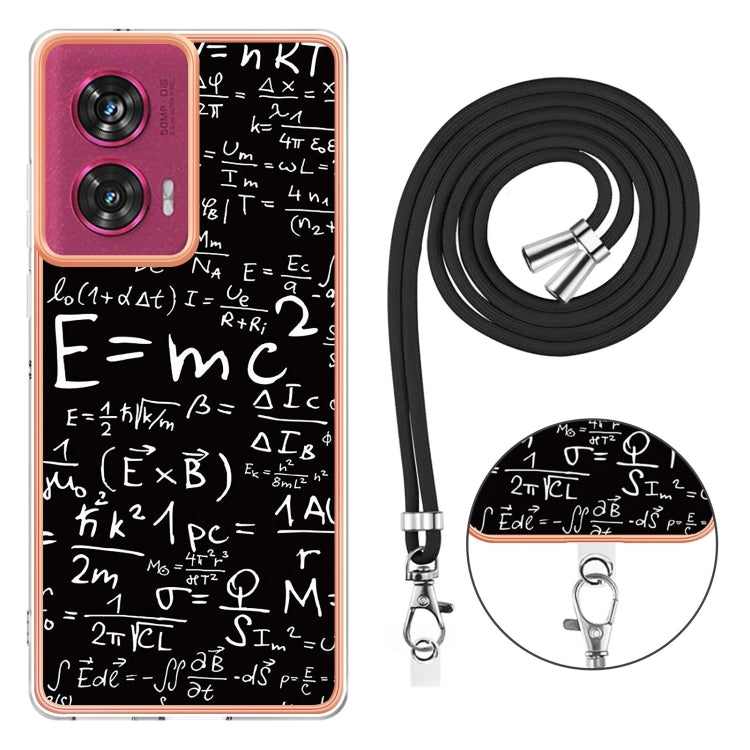 For Motorola Edge 50 Fusion Electroplating Dual-side IMD Phone Case with Lanyard