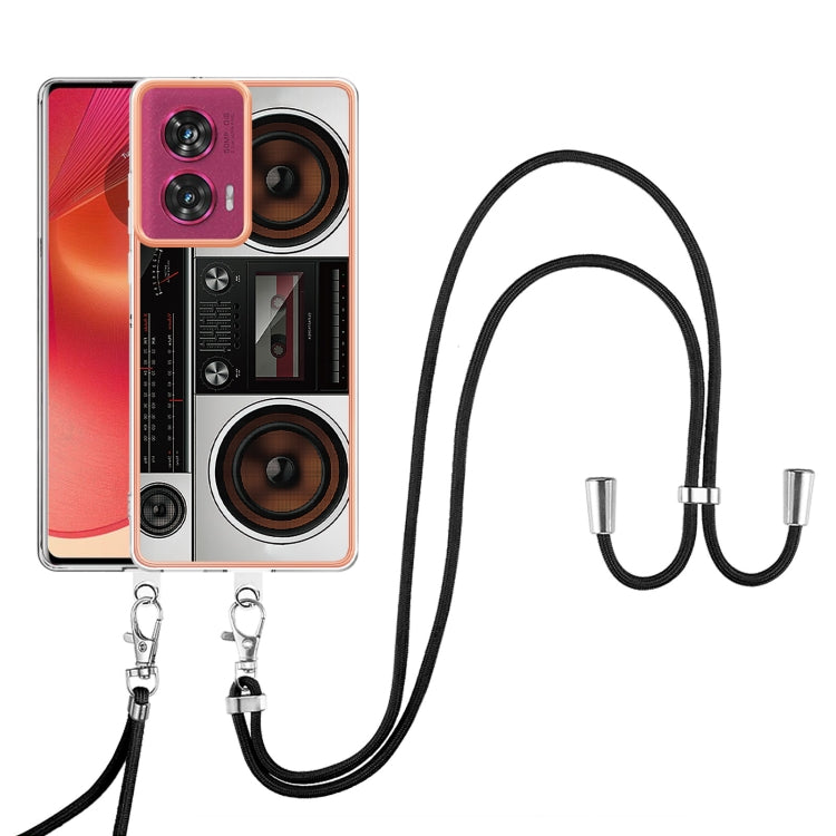 For Motorola Edge 50 Fusion Electroplating Dual-side IMD Phone Case with Lanyard